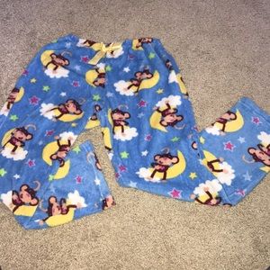 Blue monkey pajama pants